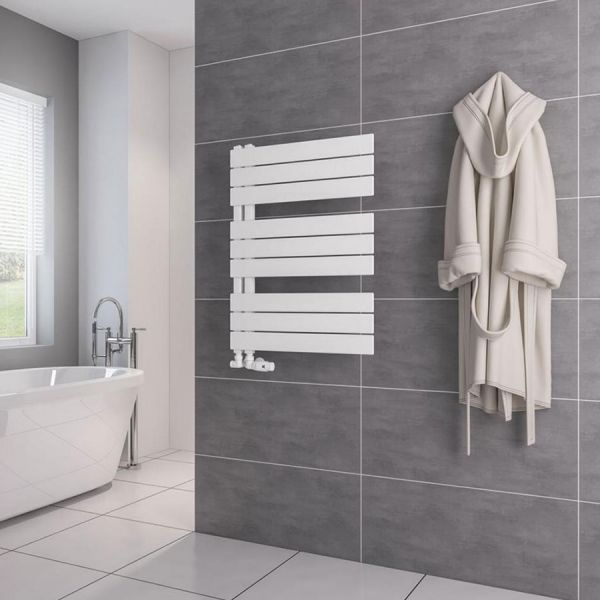 Eastbrook Helmsley 800 x 600 Matt White Designer Towel Rail #2