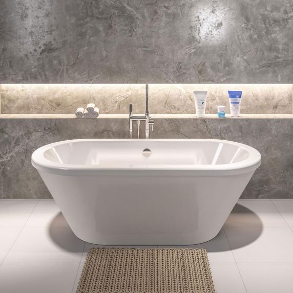 Eastbrook Humber White Double Ended Freestanding Bath 1800 x 800mm #2