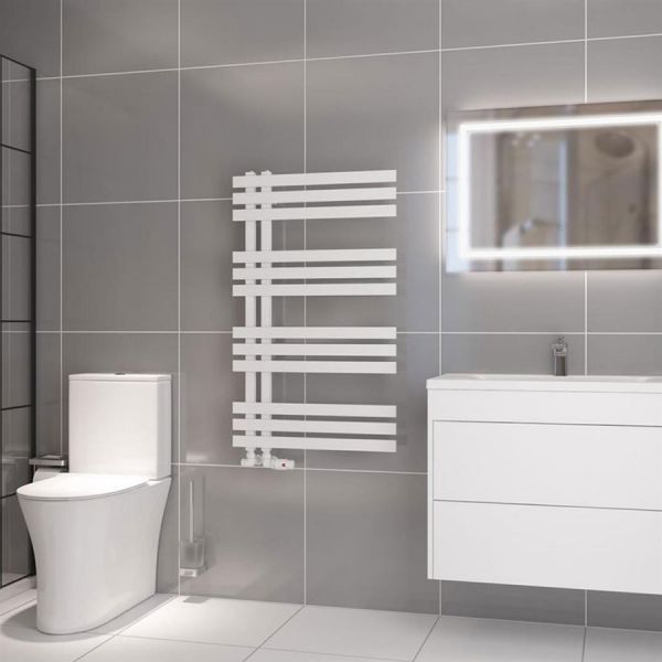 Eastbrook Hurley 1000 x 600 Matt White Designer Towel Rail #2