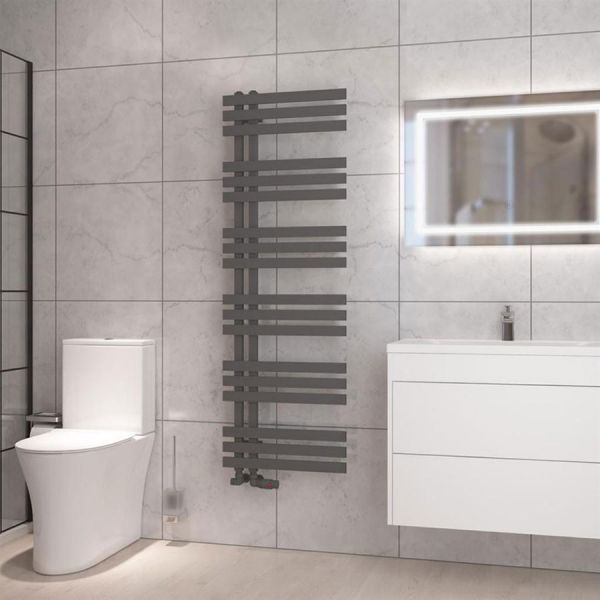 Eastbrook Hurley 1500 x 500 Matt Anthracite Designer Towel Rail #2