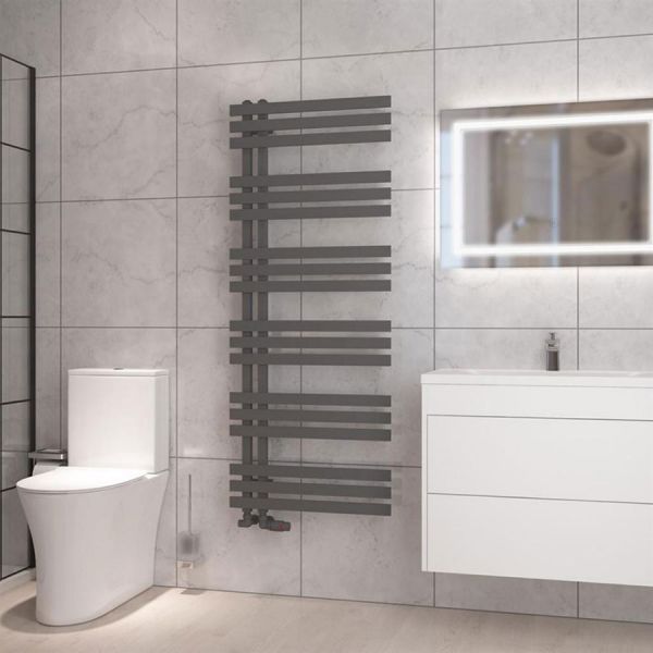 Eastbrook Hurley 1500 x 600 Matt Anthracite Designer Towel Rail #2