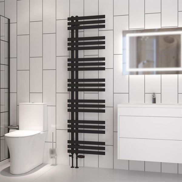Eastbrook Hurley 1800 x 500 Matt Black Designer Towel Rail #2