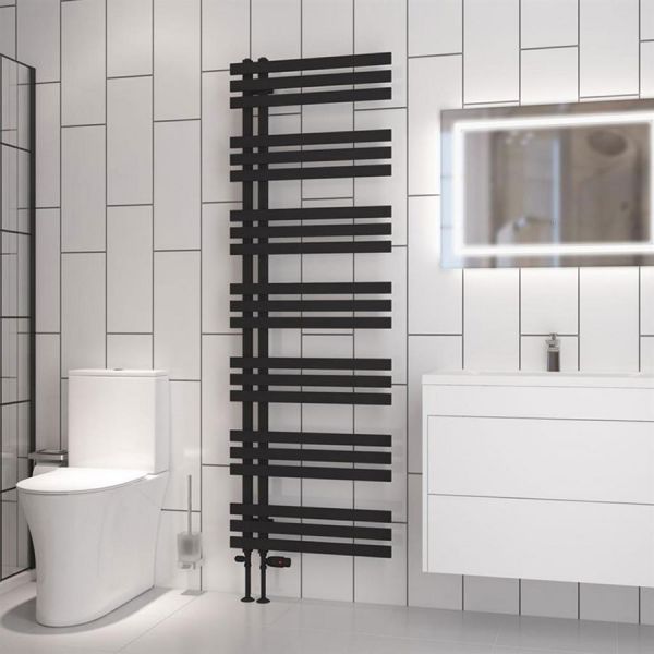 Eastbrook Hurley 1800 x 600 Matt Black Designer Towel Rail #2