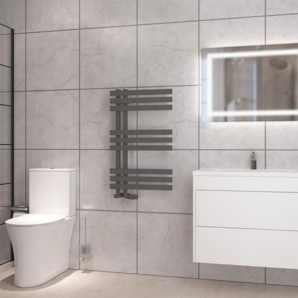 Eastbrook Hurley 800 x 500 Matt Anthracite Designer Towel Rail #2