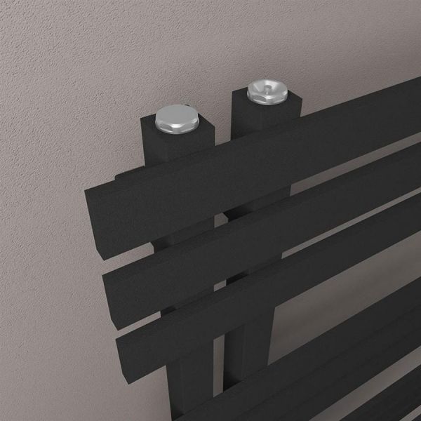 Eastbrook Hurley 800 x 500 Matt Black Designer Towel Rail #3