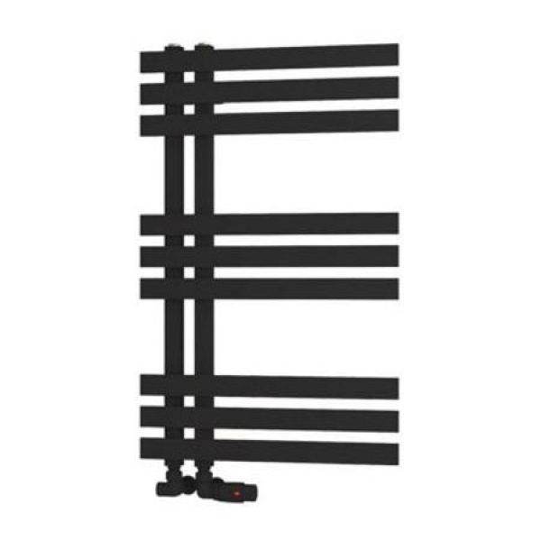 Eastbrook Hurley 800 x 500 Matt Black Designer Towel Rail