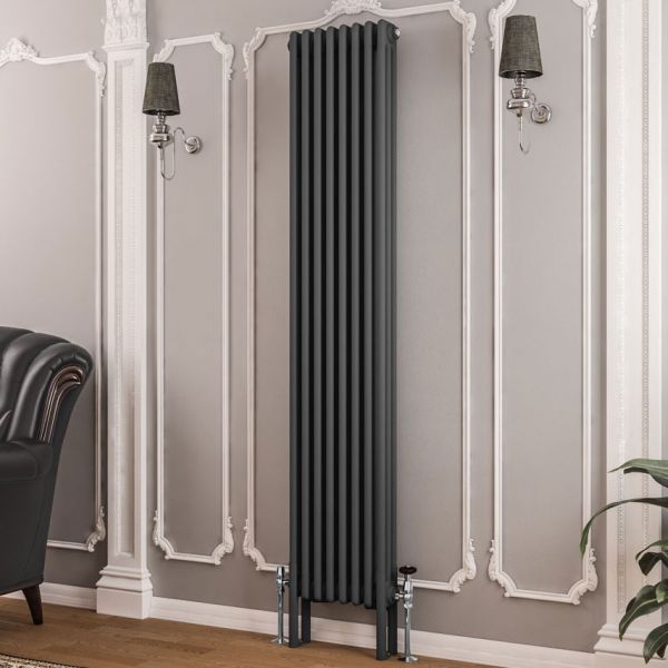 Eastbrook Imperia 1800 x 380 Matt Anthracite 3 Column Radiator #2