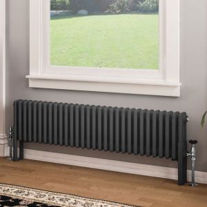 Eastbrook Imperia 300 x 1370 Matt Anthracite 3 Column Radiator
