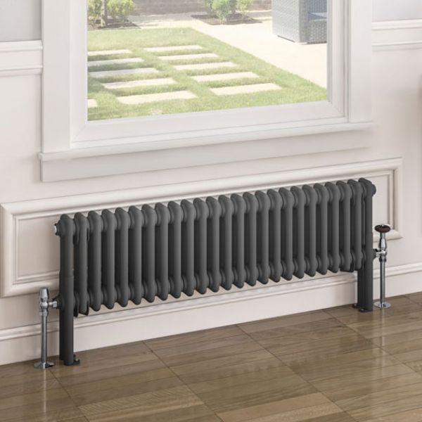 Eastbrook Imperia 300 x 1145 Matt Anthracite 2 Column Radiator