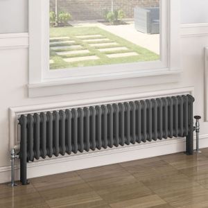Eastbrook Imperia 300 x 1370 Matt Anthracite 2 Column Radiator