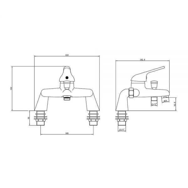 Eastbrook Isbourne Chrome Bath Shower Mixer Tap #2
