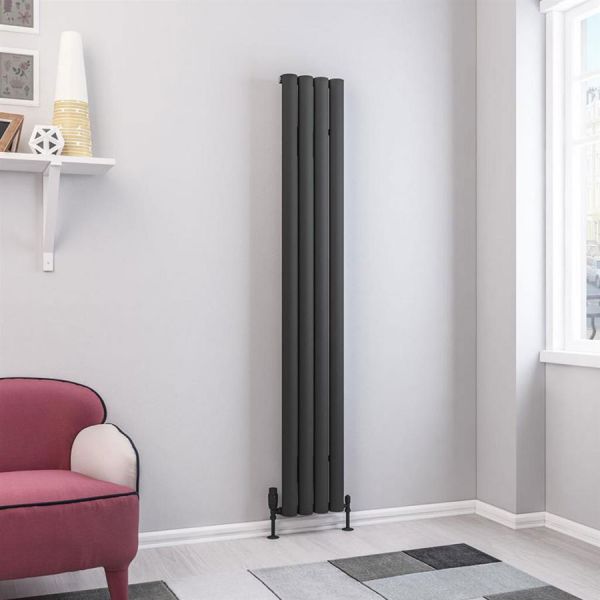 Eastbrook Kelmscott 1800 x 275 Matt Anthracite Aluminium Designer Radiator #2