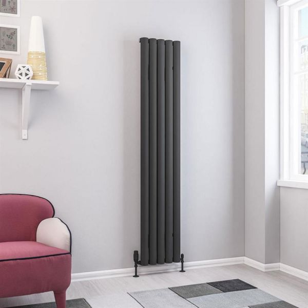 Eastbrook Kelmscott 1800 x 345 Matt Anthracite Aluminium Designer Radiator #2
