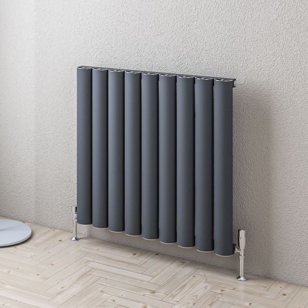 Eastbrook Kelmscott 600 x 625 Horizontal Matt Anthracite Designer Aluminium Radiator #2