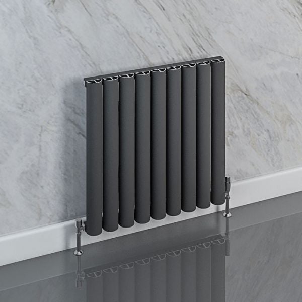 Eastbrook Kelmscott 600 x 1045 Horizontal Matt Anthracite Designer Aluminium Radiator