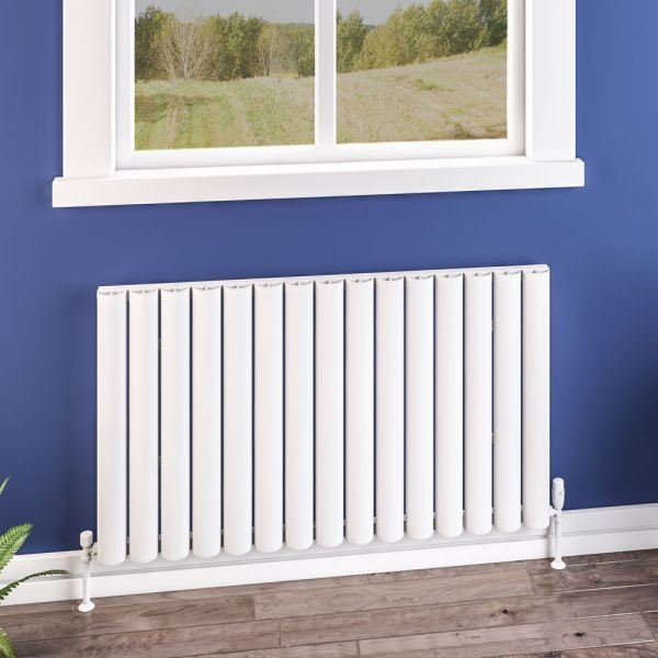 Eastbrook Kelmscott 600 x 485 Horizontal Matt White Designer Aluminium Radiator