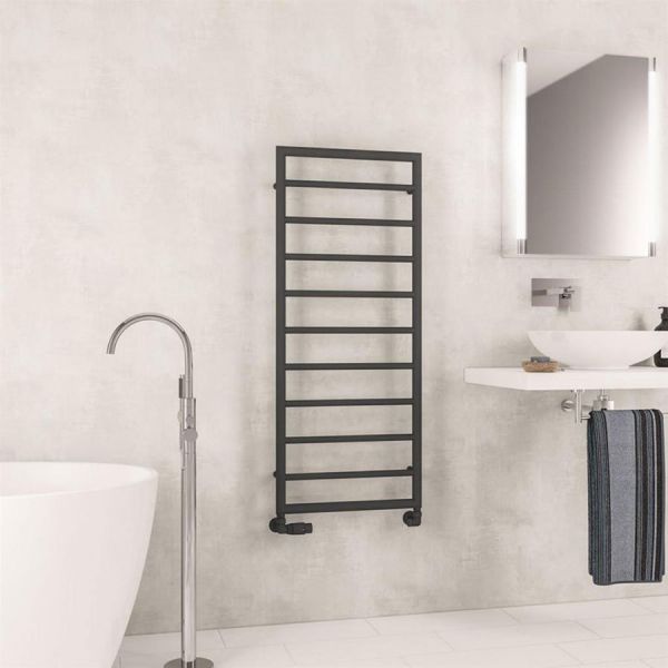 Eastbrook Kenilworth 1200 x 500 Matt Anthracite Designer Towel Rail #2