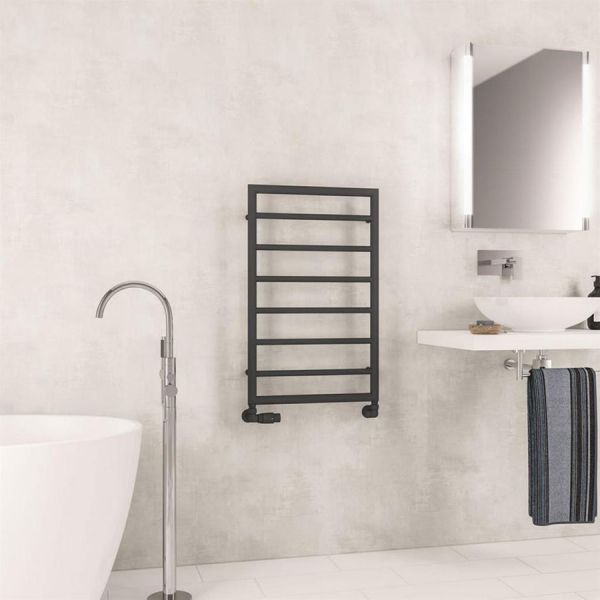 Eastbrook Kenilworth 800 x 500 Matt Anthracite Designer Towel Rail #2
