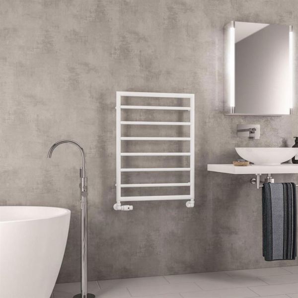Eastbrook Kenilworth 800 x 600 Matt White Designer Towel Rail #2