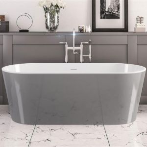 Eastbrook Lambeth Gloss Grey Double Ended Freestanding Bath 1590 x 740mm