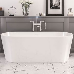Eastbrook Lambeth Gloss White Double Ended Freestanding Bath 1590 x 740mm