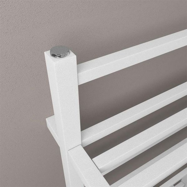 Eastbrook Launton 1200 x 500 Straight Matt White Towel Rail with Heated Shelves #3