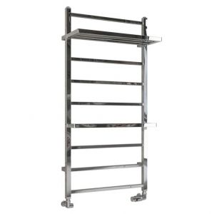 Eastbrook Launton 1200 x 600 Straight Chrome Towel Rail with Heated Shelves