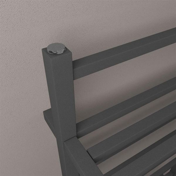 Eastbrook Launton 1200 x 600 Straight Matt Anthracite Towel Rail with Heated Shelves #3