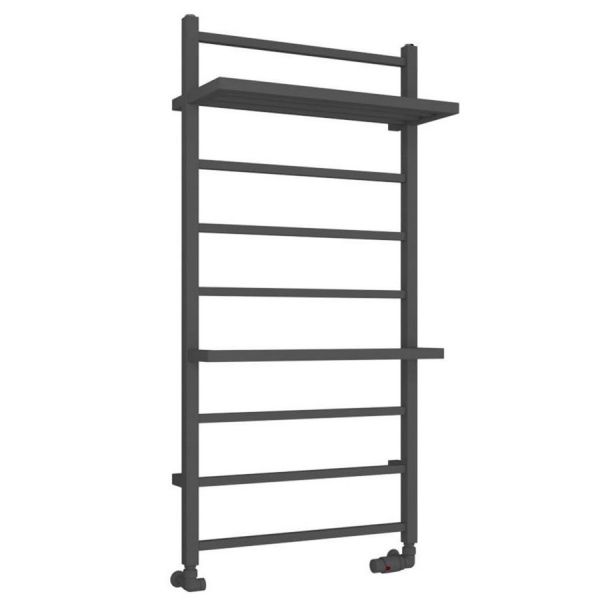 Eastbrook Launton 1200 x 600 Straight Matt Anthracite Towel Rail with Heated Shelves