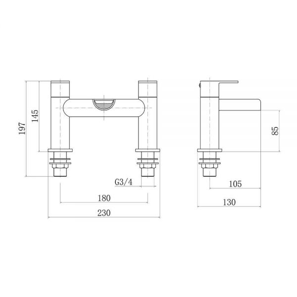 Eastbrook Ledwell Brushed Brass Bath Filler Tap #2