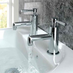 Eastbrook Leith Chrome Basin Pillar Taps
