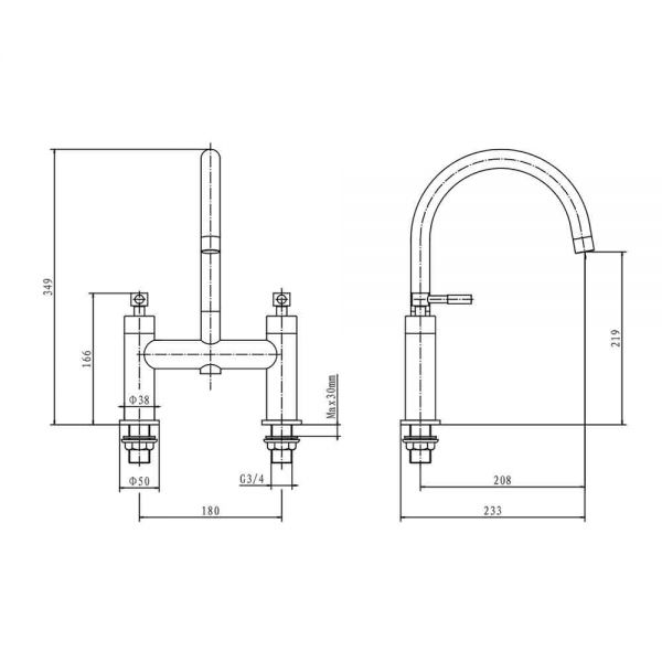 Eastbrook Leith Chrome Bath Filler Tap #2