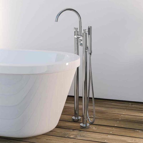 Eastbrook Leith Chrome Floor Standing Bath Shower Mixer Tap