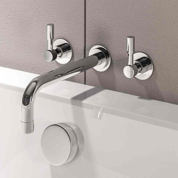Eastbrook Leith Chrome 3 Hole Wall Mounted Bath Filler Tap