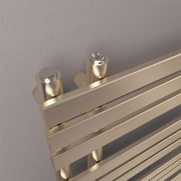 Eastbrook Leonardo 1200 x 500 Brushed Brass Designer Towel Rail #3