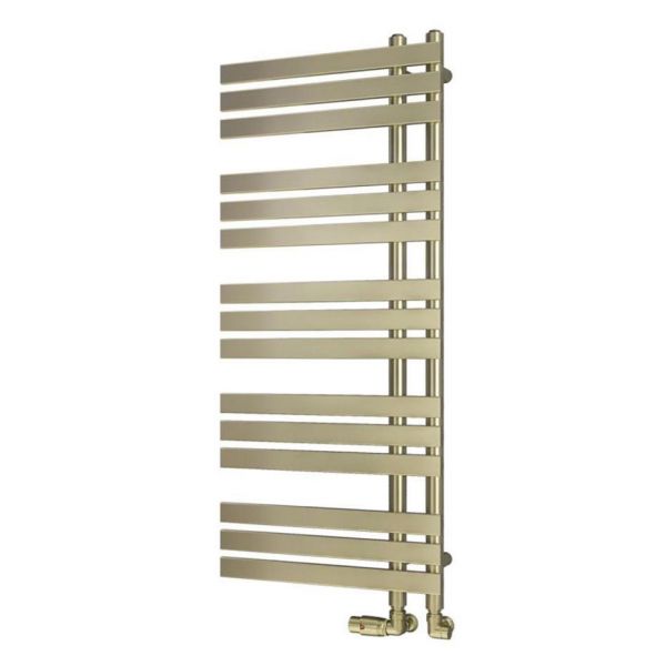 Eastbrook Leonardo 1200 x 500 Brushed Brass Designer Towel Rail