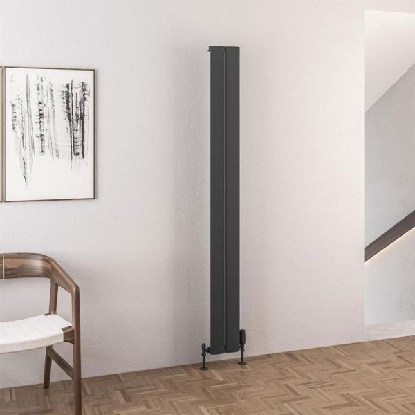 Eastbrook Malmesbury 1800 x 185 Matt Anthracite Aluminium Designer Radiator #2