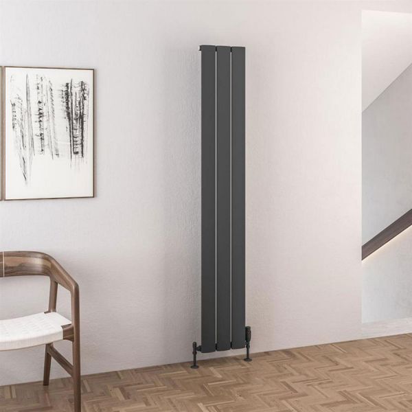 Eastbrook Malmesbury 1800 x 280 Matt Anthracite Aluminium Designer Radiator #2