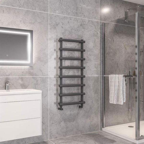 Eastbrook Marlow 1150 x 500 Matt Anthracite Designer Towel Rail #2