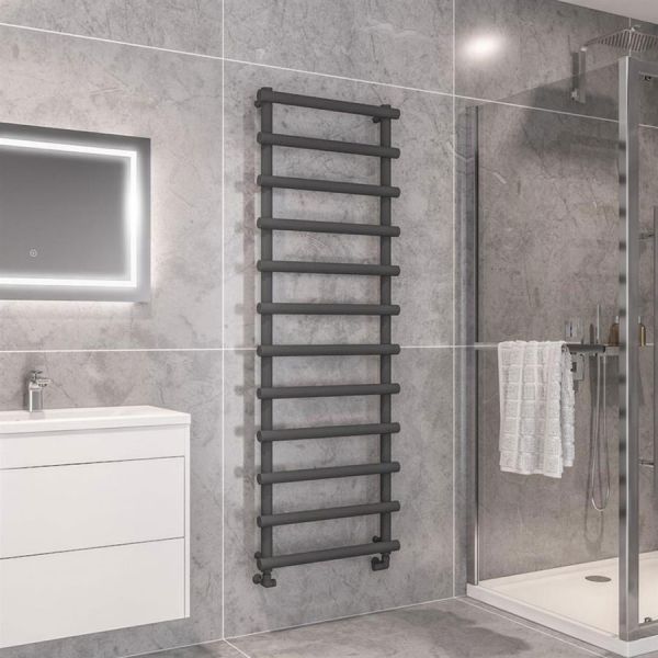 Eastbrook Marlow 1750 x 600 Matt Anthracite Designer Towel Rail #2
