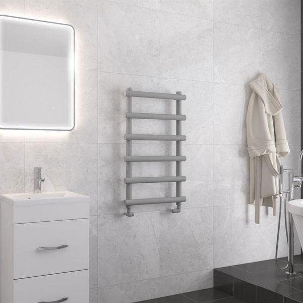 Eastbrook Marlow 850 x 500 Matt Grey Designer Towel Rail #2