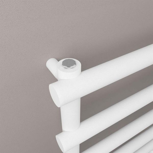 Eastbrook Marlow 850 x 500 Matt White Designer Towel Rail #3