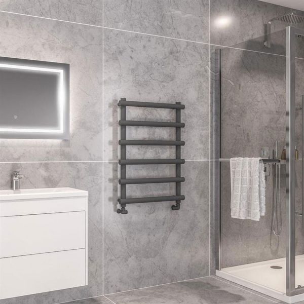 Eastbrook Marlow 850 x 600 Matt Anthracite Designer Towel Rail #2