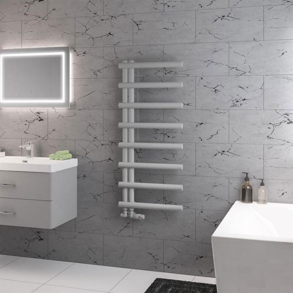 Eastbrook Marlow E Style 1150 x 500 Matt Grey Designer Towel Rail #2