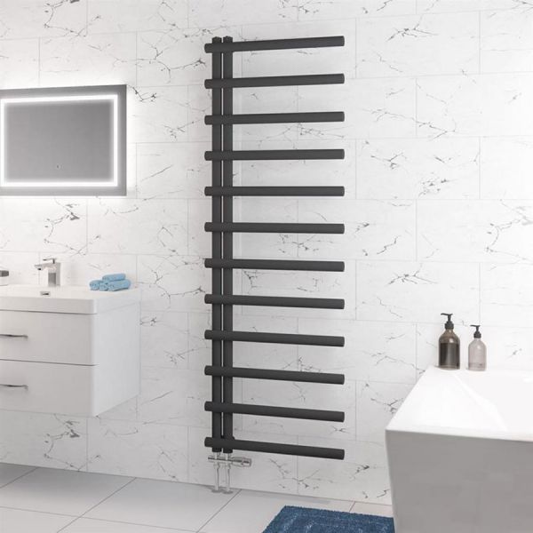 Eastbrook Marlow E Style 1750 x 600 Matt Anthracite Designer Towel Rail #2