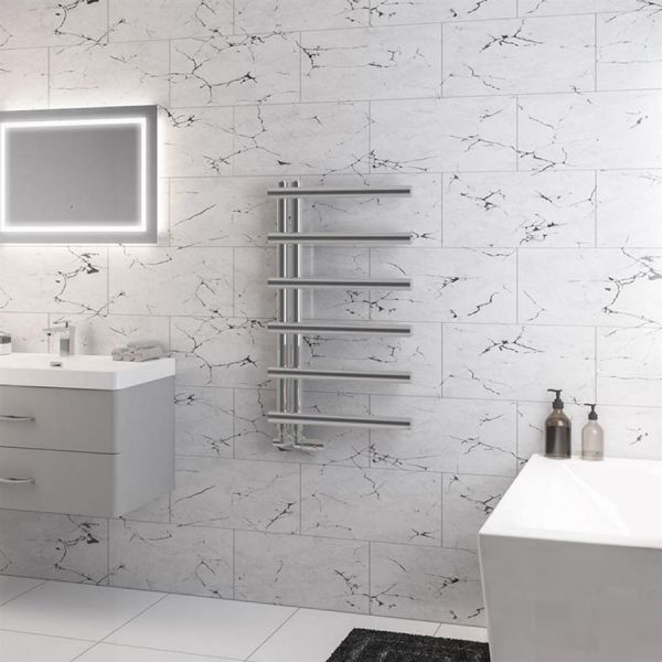 Eastbrook Marlow E Style 850 x 500 Chrome Designer Towel Rail #2