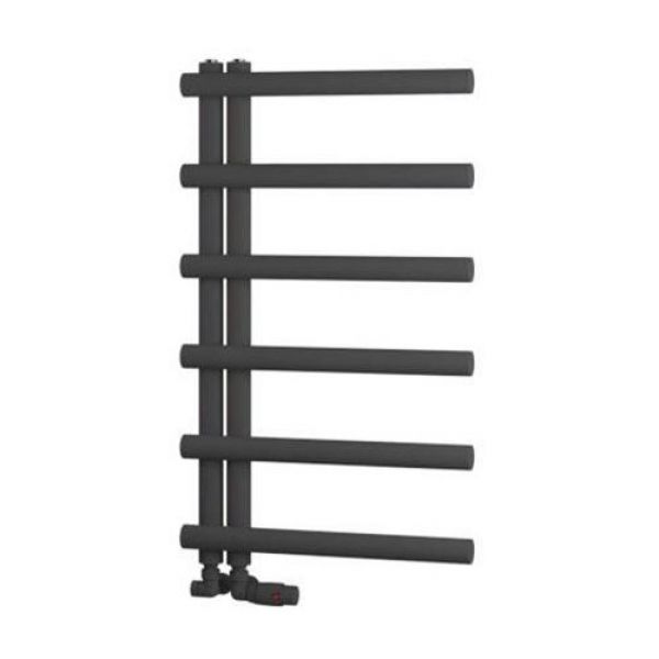 Eastbrook Marlow E Style 850 x 500 Matt Anthracite Designer Towel Rail