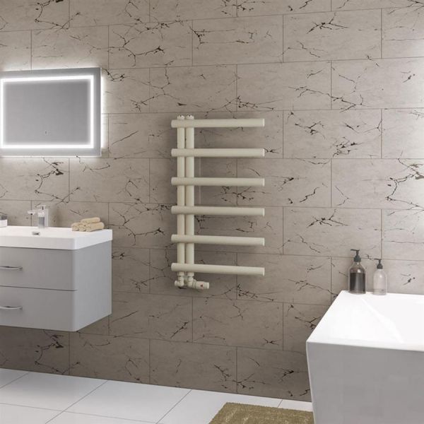Eastbrook Marlow E Style 850 x 500 Matt Cappuccino Designer Towel Rail #2