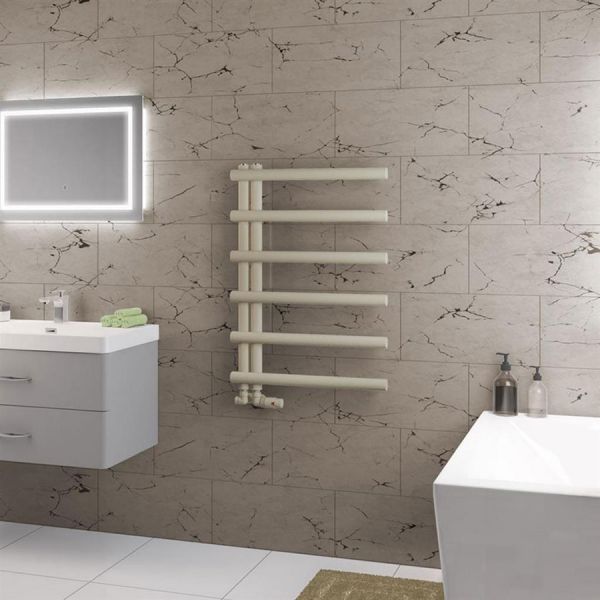 Eastbrook Marlow E Style 850 x 600 Matt Cappuccino Designer Towel Rail #2