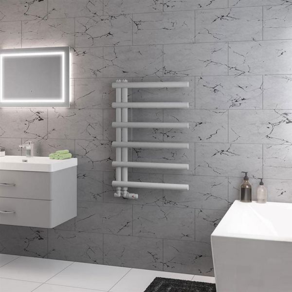 Eastbrook Marlow E Style 850 x 600 Matt Grey Designer Towel Rail #2